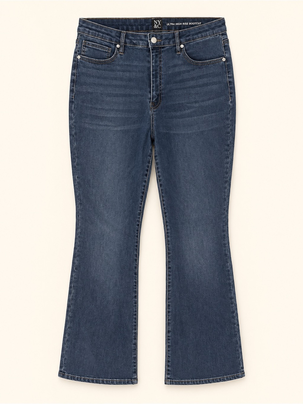 New York & Co. Ultra High Rise Bootcut Jeans Medium Blue Denim Size XL 16 18